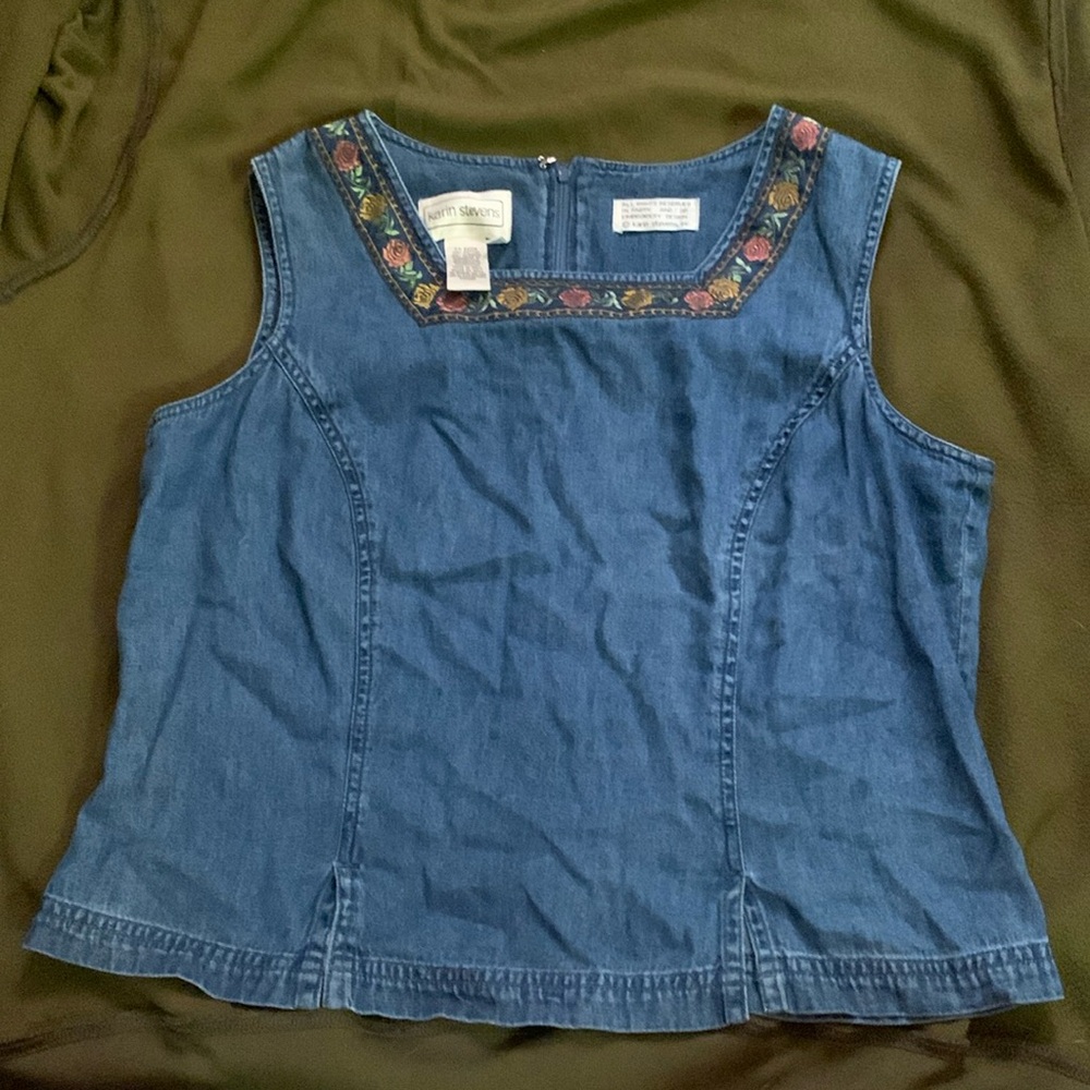 Embroidered Jean shirt, size 16